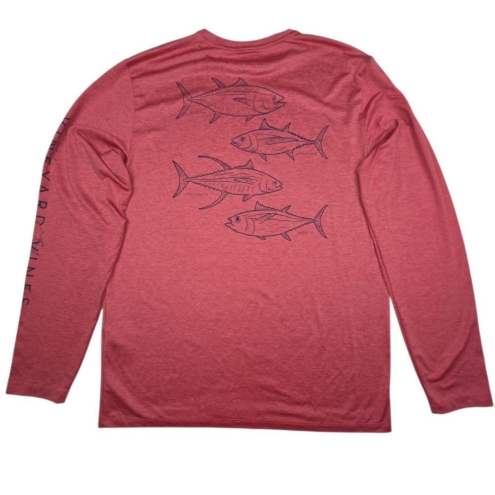 Vineyard Vines Performance Shirt S Pink Long Sleeve Dri Fit Tee Graphic Fish